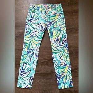 Lilly Pulitzer Kelly skinny ankle pant Achelle Pool Blue Stay cool Print